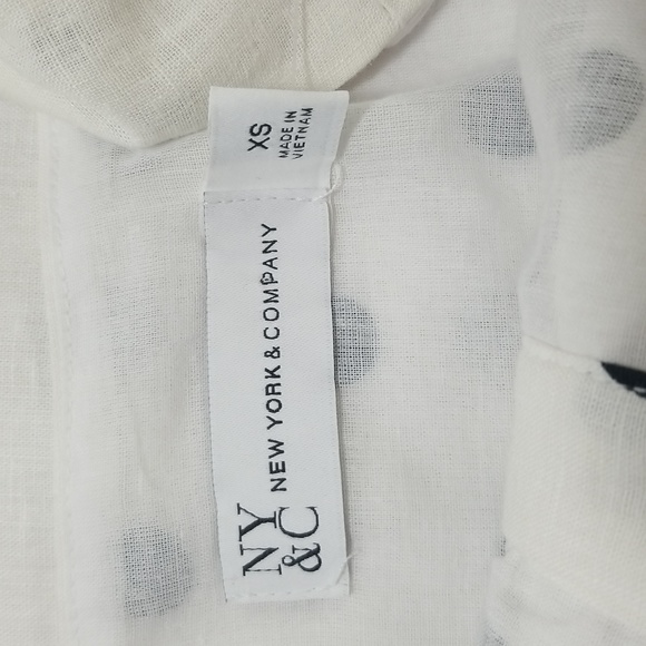 New York & Company Polka Dot Puff Sleeve Midi Dress size XSmall New - Picture 12 of 13